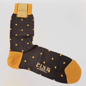 THOMAS PINK Navy And Yellow Polka Dot Socks 10 To 13 Shoes